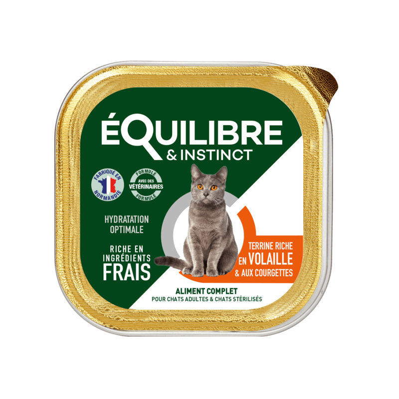 Pâtée riche en volaille et aux courgettes pour chats adultes | La Normandise