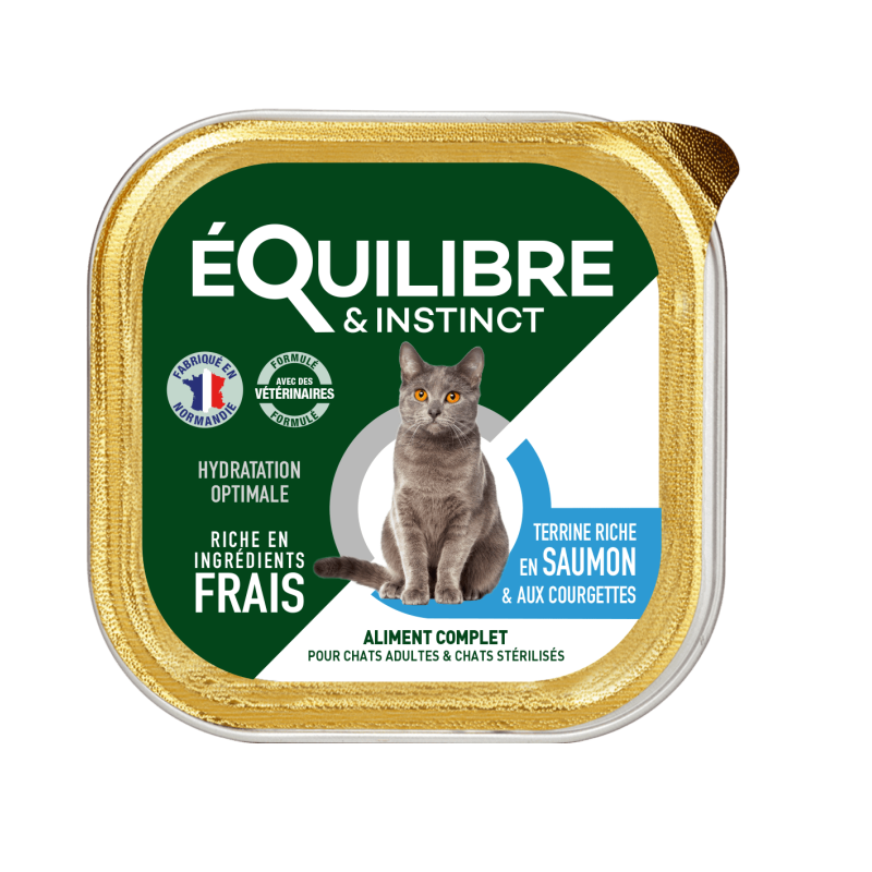 Pâtées riches en saumon & aux courgettes pour chats adultes | Aliment complet