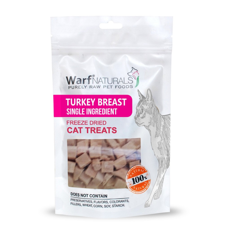 Friandises lyophilisées poitrine de dinde pour chat - Warf NATURALS