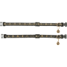 Collier pour chat noir Trixie avec motifs dorés et clochette