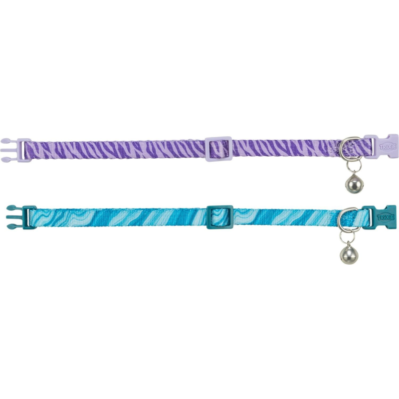 Collier pour chat bleu ou violet avec clochette - Trixie
