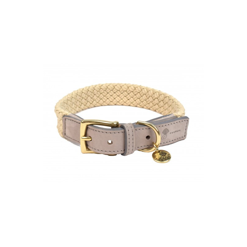 Collier pour chien Tau gris en cuir nubuck - Animalerie Store