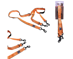 Laisse multi-position en nylon 1,8m avec absorbeur de chocs pour chiens