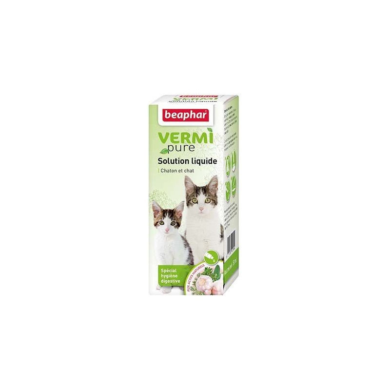 Solution purge aux plantes pour chat VERMIpure - Santé digestive