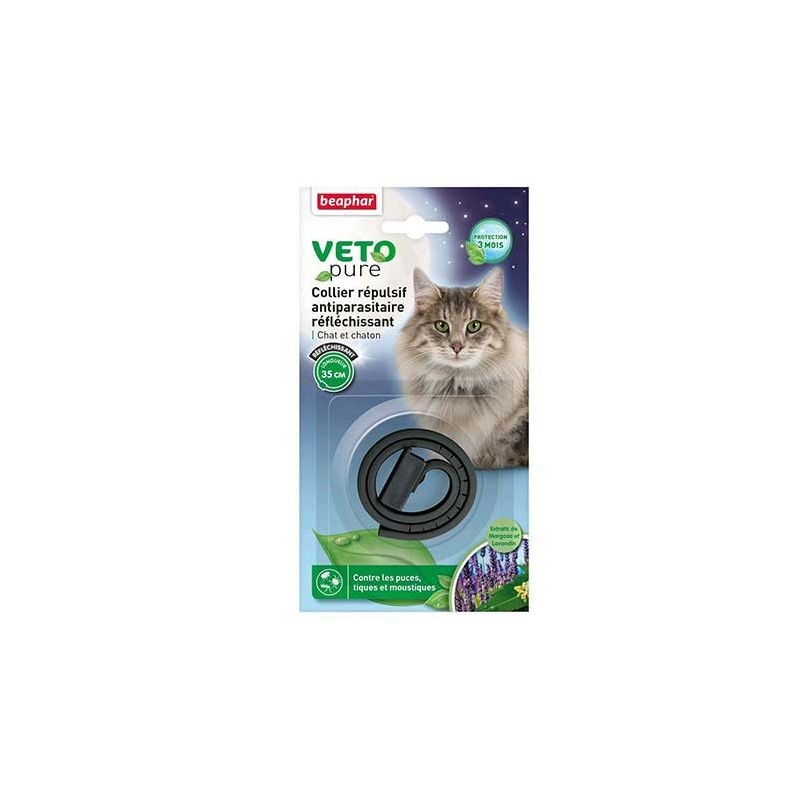 Collier antiparasitaire réfléchissant Beaphar pour chat et chaton