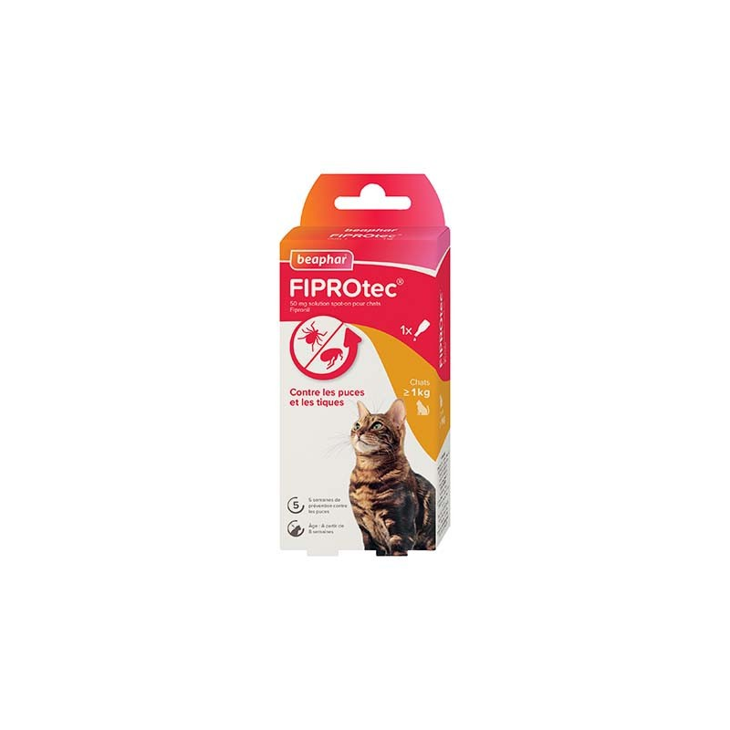 FIPROtec chat 50mg - Protection contre puces et tiques