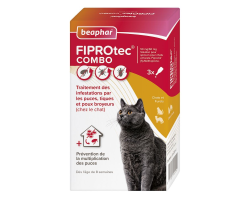 Fiprotec Combo pour chat - Traitement efficace contre puces et tiques