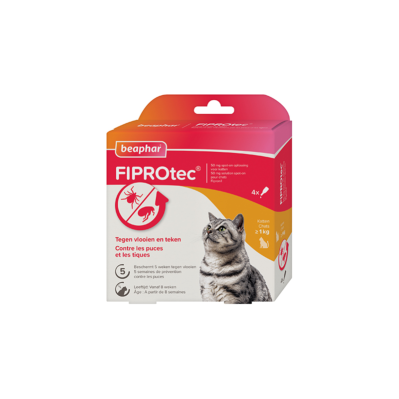 FIPROtec : Pipettes antiparasitaires pour chat au Fipronil - Lot de 4