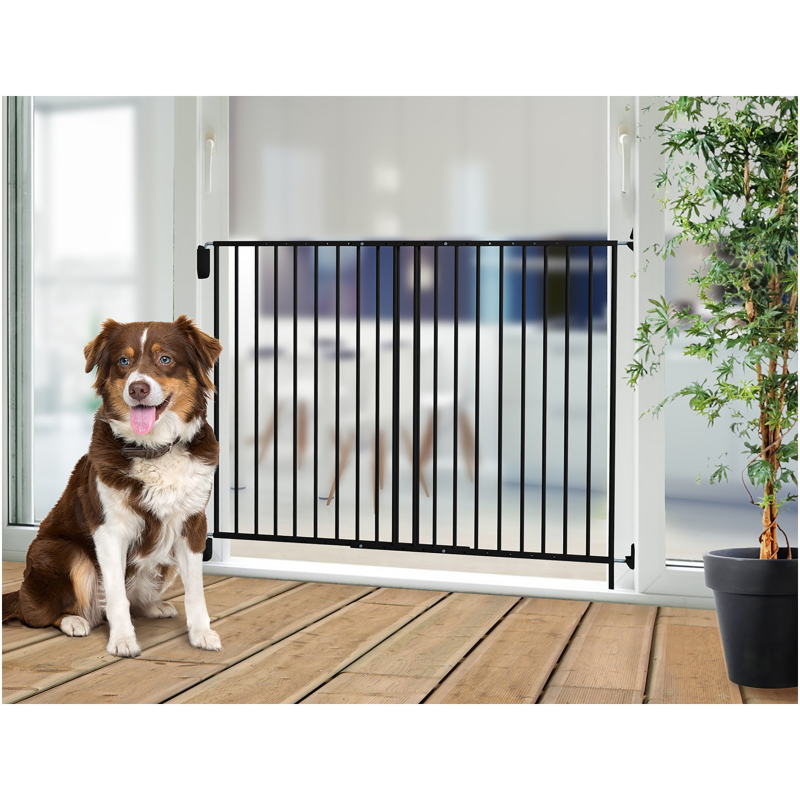 Barrière Tom Outdoor Noir H105cm pour chien - Sécurité et Design