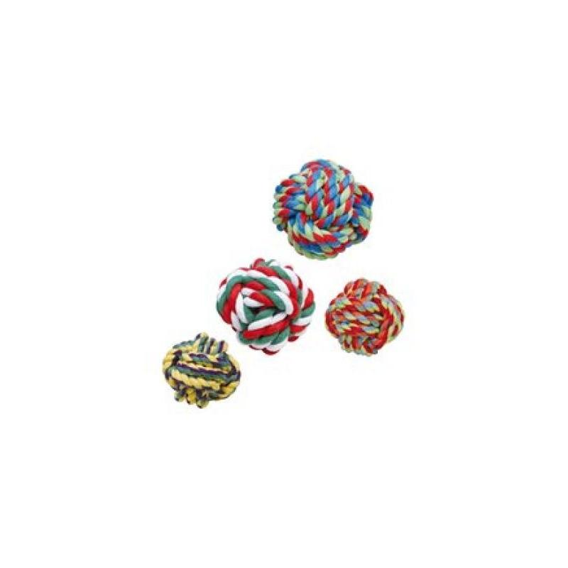 Balle colorée en corde coton pour chiens - Jouet haut de gamme