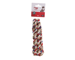 Jouet corde matraque bleu blanc rouge 17 cm pour chien | Boutique des Chiens