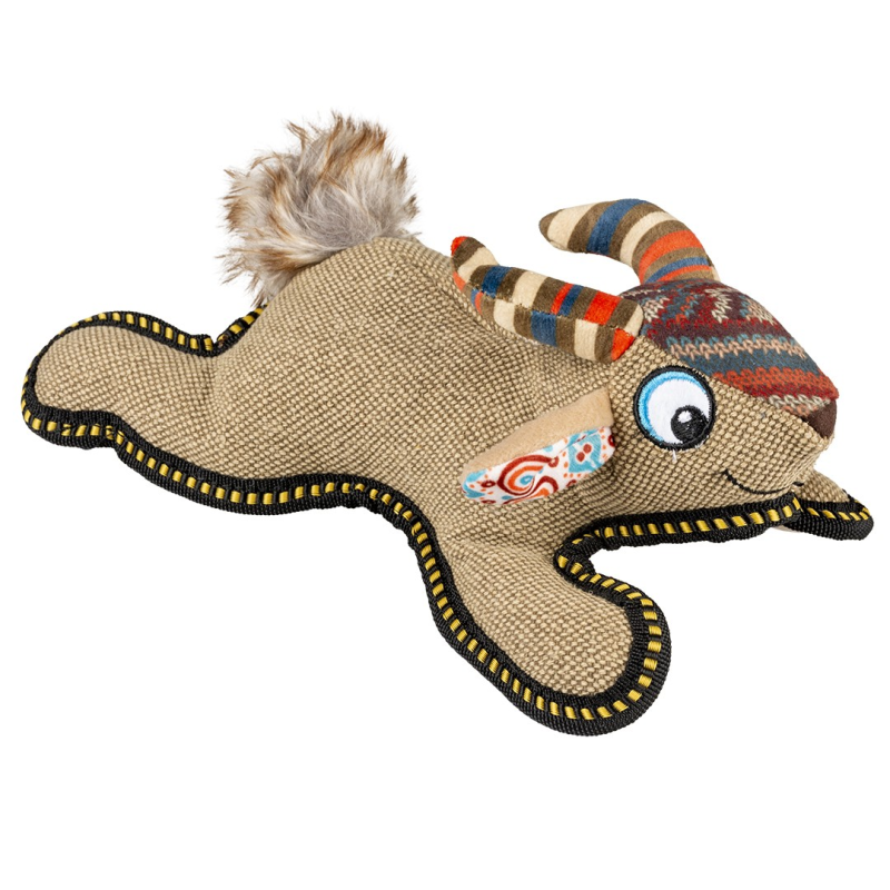 Jouet chèvre brun en canevas pour chien | Duvoplus