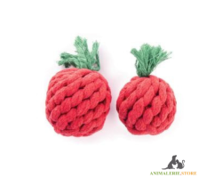 Jeu pour chien en corde tressée - forme de tomate | Gamme Légume