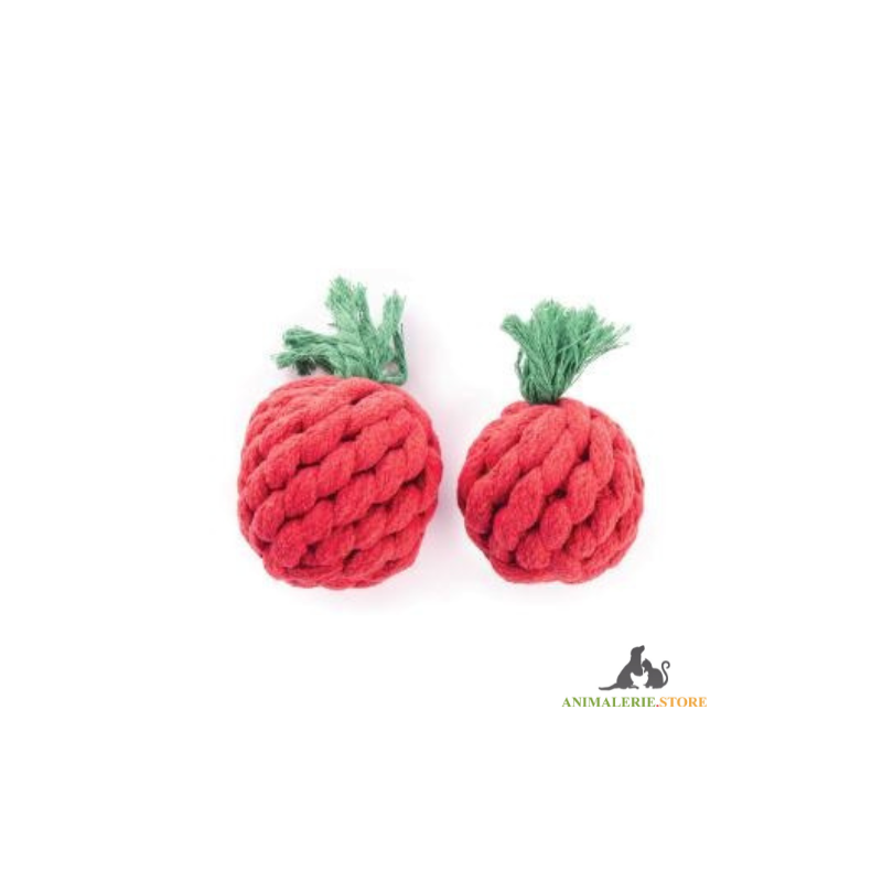 Jeu pour chien en corde tressée - forme de tomate | Gamme Légume