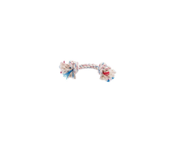 Corde de jeu tricolore en coton pour chien - Jouet durable