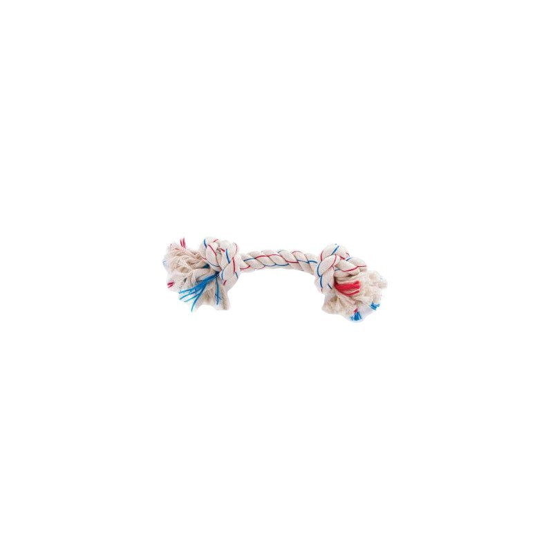 Corde de jeu tricolore en coton pour chien - Jouet durable