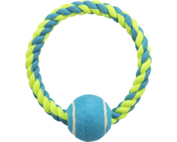 Jouet corde anneau avec balle de tennis pour chiens - Trixie