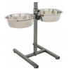 Bar réglable pour chiens avec gamelles en acier inoxydable Trixie