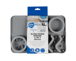 Bol anti-glouton 4 en 1 gris - Duvoplus | Chiens et Chats