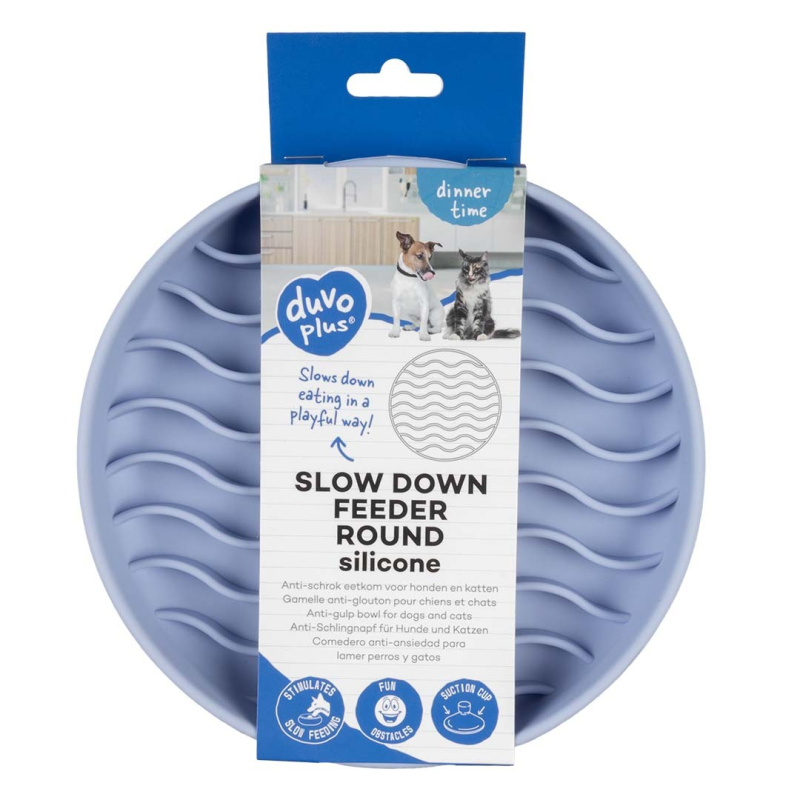 Bol anti-glouton rond Lila pour chiens et chats | Santé et plaisirs