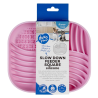 Bol anti-glouton carré en silicone rose pour chiens | Duvoplus