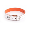 Collier en cuir Allure Blanc et Orange pour Chien - Élégance et Qualité