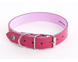 Collier en cuir ALLURE Rose et Rose pour chien - Chic et élégant