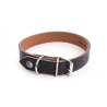 Collier en cuir ALLURE Noir et Cognac pour chien - Élégance et qualité