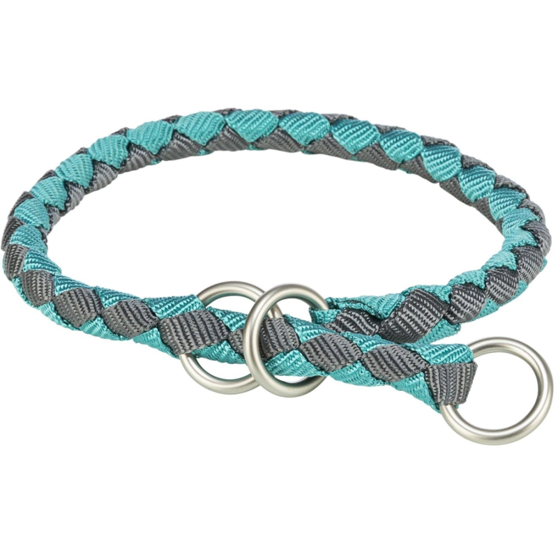 Collier semi-étrangleur Cavo aqua/gris graphite pour chiens