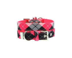 Collier Urban Pup Pink Argyle pour chiens - Élégance et confort