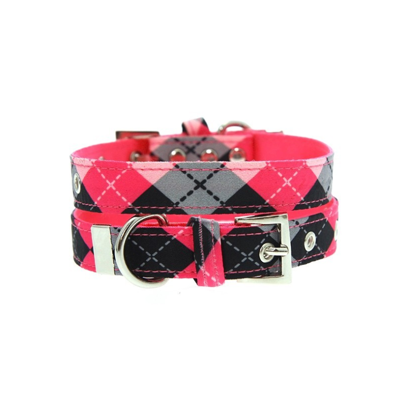 Collier Urban Pup Pink Argyle pour chiens - Élégance et confort
