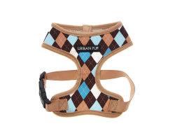 Harnais Urban Pup Brown & Blue Argyle pour chiens - Confort et style