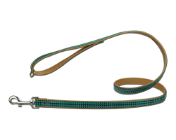 Laisse en cuir Artleather Coco's Choice Green/Beige pour chiens