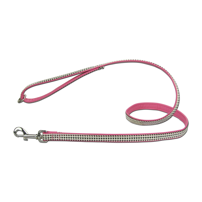 Laisse cuir Artleather Coco's Choice White/Pink pour chiens