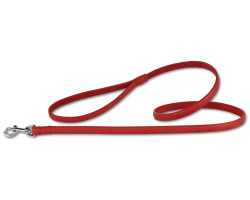 Laisse cuir pour chien Doxtasy Dog Leash Red / Silver – Élégance et qualité