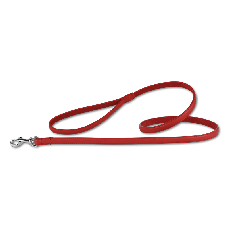 Laisse cuir pour chien Doxtasy Dog Leash Red / Silver – Élégance et qualité