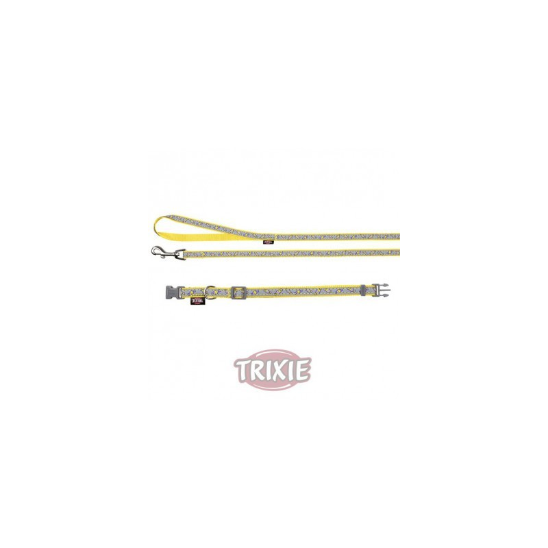 Collier avec laisse Yellow Candy pour chiens - Sécurité et style