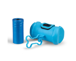 Distributeur sacs hygiéniques OS bleu - Accessoire pratique pour chiens