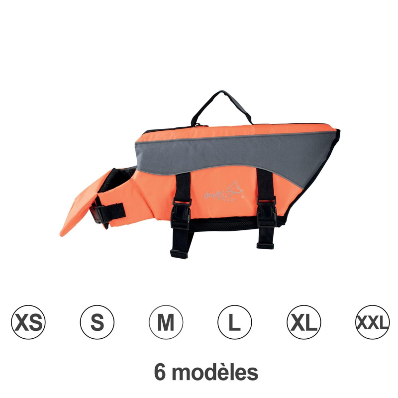 Gilet de sauvetage orange Doogy pour chien - Confort et sécurité