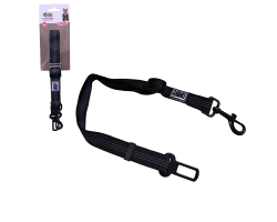 Laisse/ceinture de sécurité auto réfléchissante noire pour chien - Sécurité et confort
