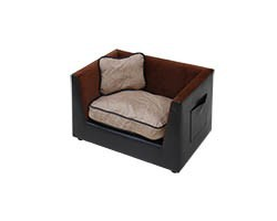 Canapé cuir brun Abba pour chiens - Luxe et confort