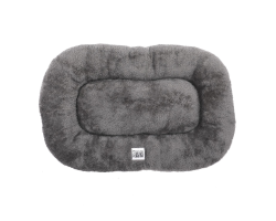 Coussin ovale gris antidérapant pour chiens - Confort et élégance