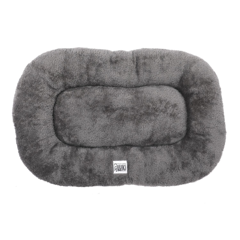 Coussin ovale gris antidérapant pour chiens - Confort et élégance