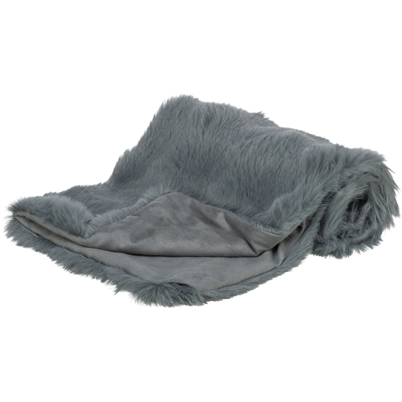 Couverture Elli peluche gris foncé pour animaux - Confort et chaleur