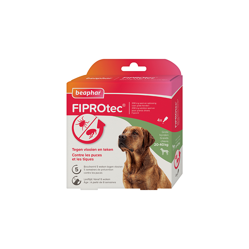 FIPROtec pipettes antiparasitaires pour chien de 20 à 40 kg - Protection efficace