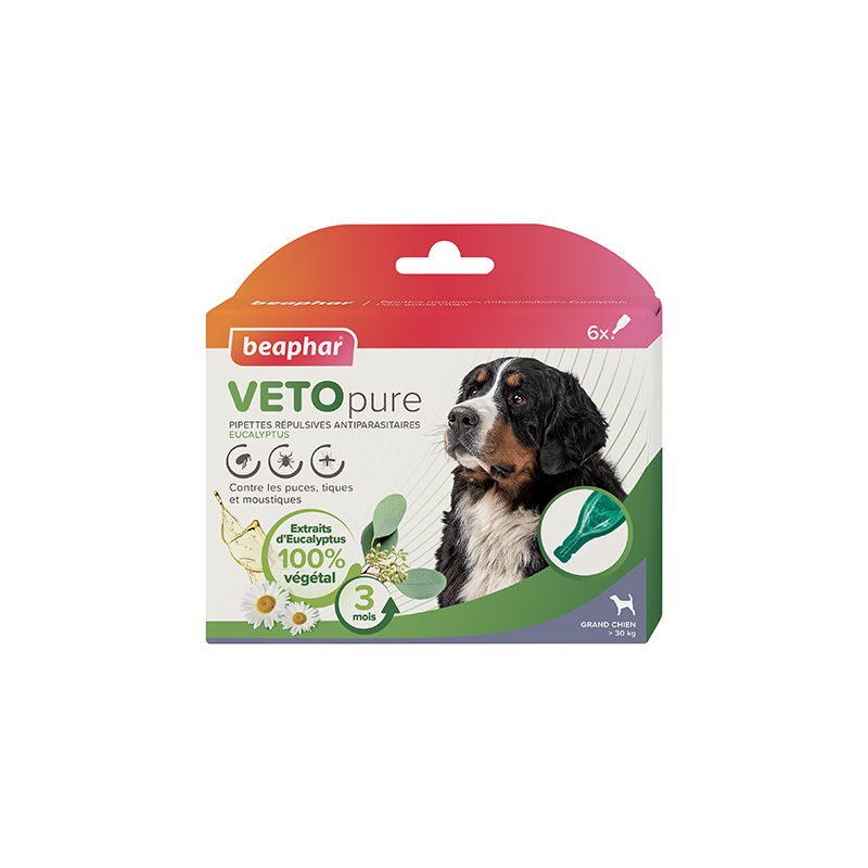 Pipettes répulsives antiparasitaires à l'Eucalyptus pour grands chiens | Beaphar