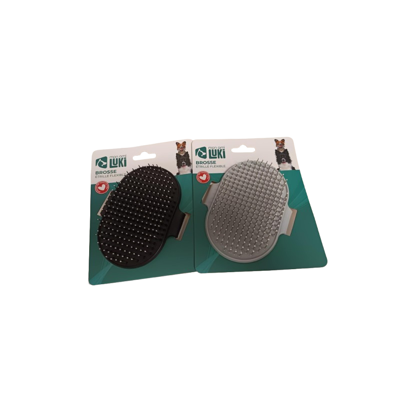 Brosse étrille flexible pour chien - Mon Ami Luki | Toilettage de qualité