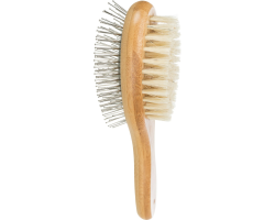 Brosse en bambou double face pour chiens - Toilettage écologique