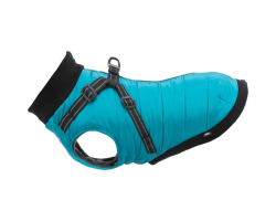 Manteau Pontis bleu aqua TRIXIE avec harnais intégré pour chiens