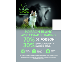 Croquettes sans céréales au poisson blanc et caviar de hareng pour chat - Instinctiv crOc